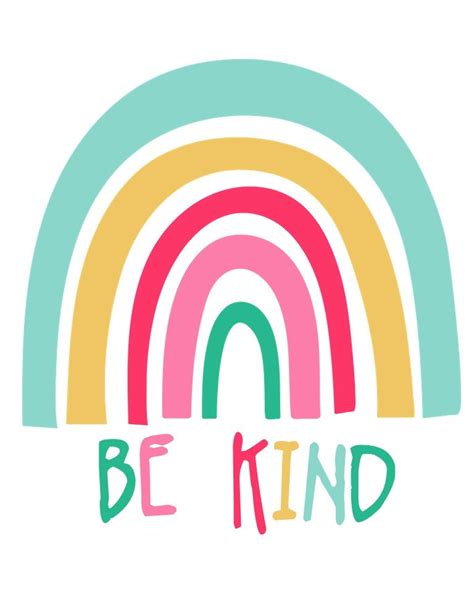 Be Kind Rainbow Poster, Downloadable Prints, Classroom Decor, Nursery, Inspirational, Printable ...