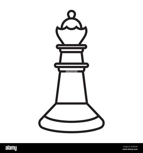 Queen chess pieces line art icon for apps or website Stock Vector Image ...