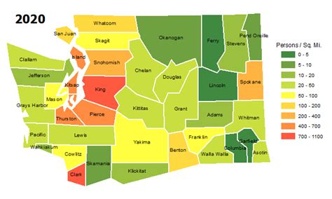 Population density by county | Office of Financial Management