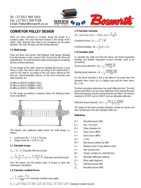 Conveyor Pulley Design | PDF | Belt (Mechanical) | Bending