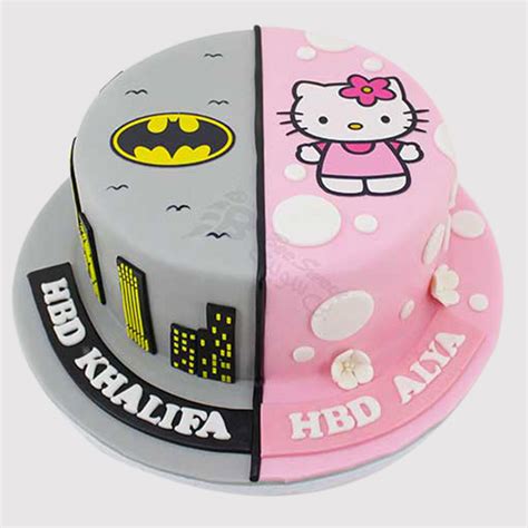 Online Hello Kitty and Batman Theme Truffle Cake Gift Delivery in ...