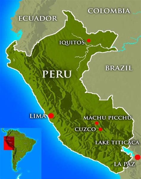 Lima, pérou) carte - carte montrant peru (Pérou)