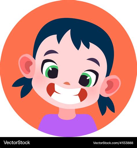 Happy girl avatar funny child profile picture Vector Image