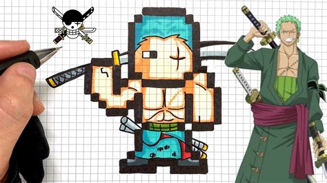 COMO DIBUJAR ZORO PIXEL ARTE DE ONE PIECE - YouTube