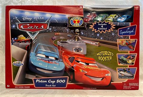 Disney Pixar Cars PISTON CUP 500 TRACK SET SUPERCHARGED McQueen Chick ...