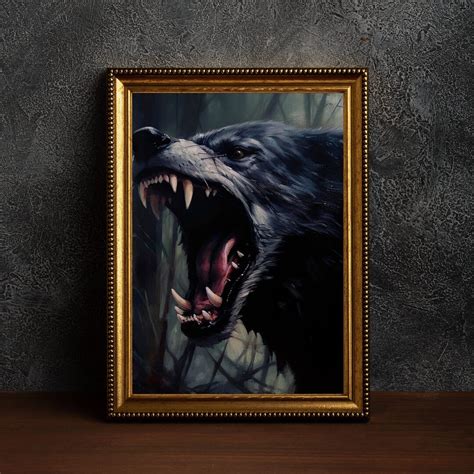 Angry Wolf Poster, Sheeted Wolf Art Print, Wolf Gothic Printable ...