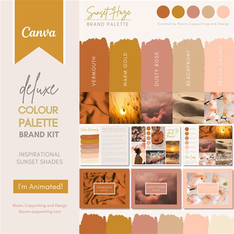 Deluxe Brand Palette Editable Canva Colour Palette With Hex Codes Small ...