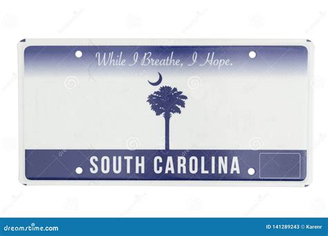 South Carolina Car License Plate Stock Illustration - Illustration of ...