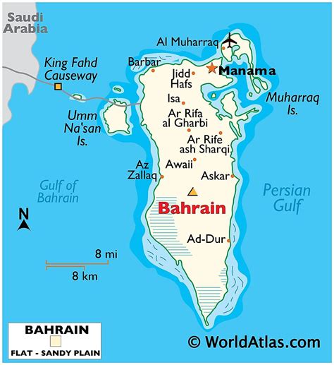 Bản đồ nước Bahrain (Kingdom of Bahrain Map) khổ lớn năm 2023