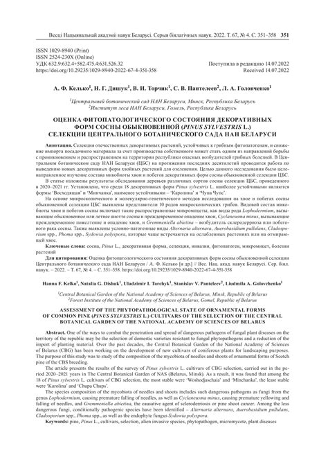 (PDF) Assessment of the phytopathological state of ornamental forms of common pine (Pinus ...