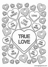 Candy Hearts Coloring Page  Free Printable Pages sketch template