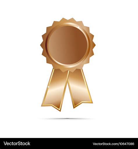 Bronze seal award ribbon on white background Vector Image