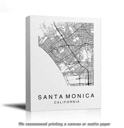 Santa Monica Map Santa Monica City Map Printable Map Map | Etsy