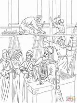 Building The Temple Coloring Pages sketch template