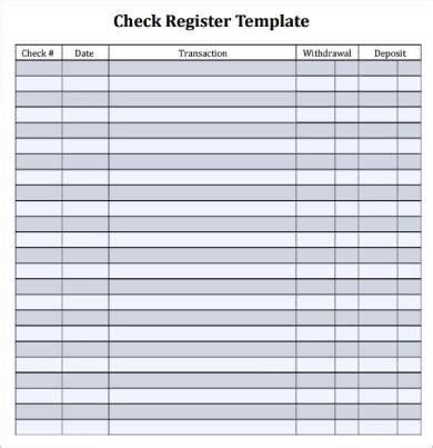 FREE 6+ Printable Check Register Forms in PDF | Printable check ...