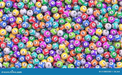 Pile of Multicolored Lottery Balls. Lot of Bingo Balls with Numbers ...