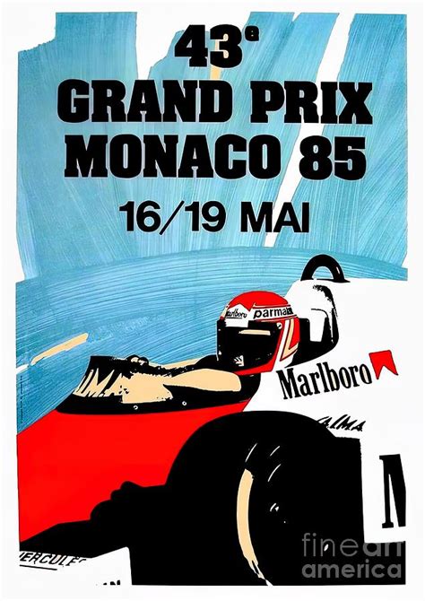 MONACO Vintage Grand Prix Auto Racing Print Painting by Tiffany Rogers ...