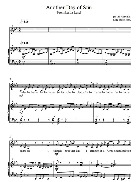 La La Land Cast - Another Day Of Sun sheet music for piano download ...