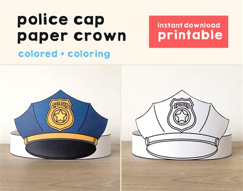 Printable Police Hat Template | ubicaciondepersonas.cdmx.gob.mx