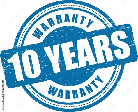 10 year warranty stamp badge isolated on white background. warranty label Stock Illustration ...