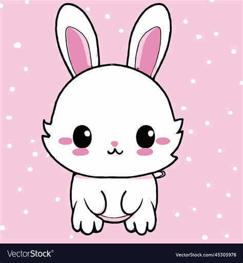 Cute rabbit kawaii chibi drawing style Royalty Free Vector