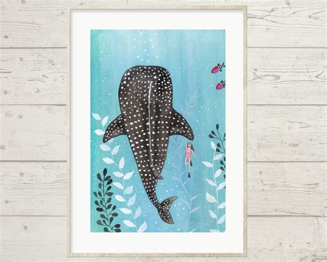 Whale shark Nursery art whale print Nursery print | Etsy