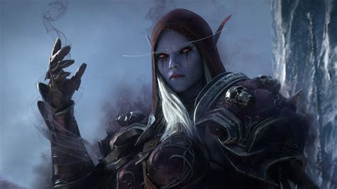 World of Warcraft: Shadowlands, Sylvanas Windrunner, elven, pointy ears, red eyes, women, white ...