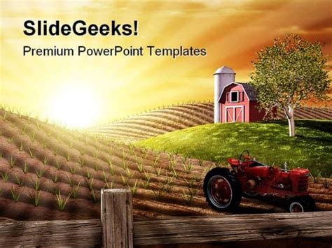 Morning On The Farm Nature PowerPoint Template 1110 - PowerPoint Themes