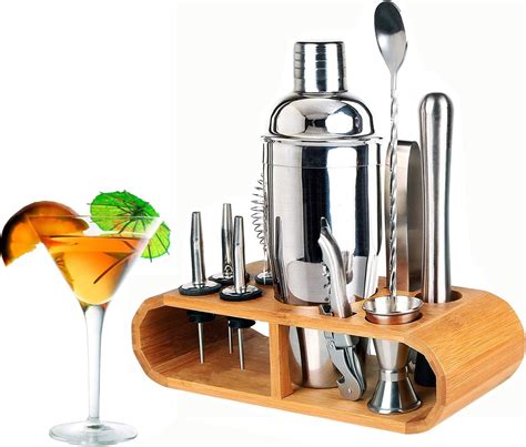 12 Piece Cocktail Making Set Cocktail Shaker Kit Stainless Steel Bar Bartender Accessories ...
