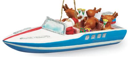 SS Santa and Reindeer Party Boat Christmas Holiday Ornament - Mary B ...