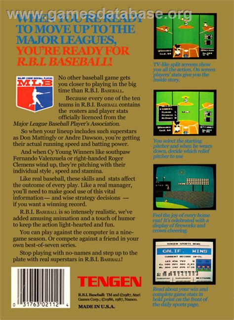 RBI Baseball - Nintendo NES - Games Database