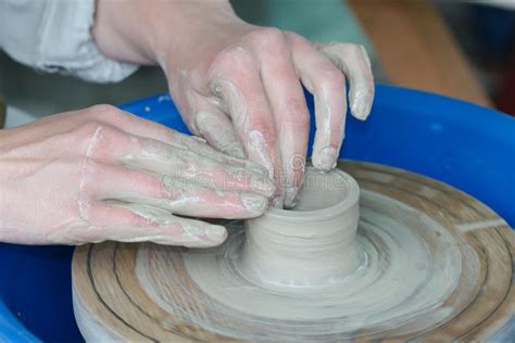 Working on the Potter S Wheel Stock Photo - Image of spinning ...