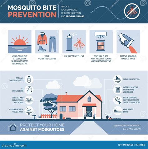 Mosquito Bite Prevention For Travelers Infographic Cartoon Vector | CartoonDealer.com #124885819