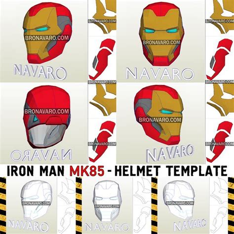 Iron Man Helmet Pepakura Templates Iron Man Cosplay, Cosplay Helmet ...