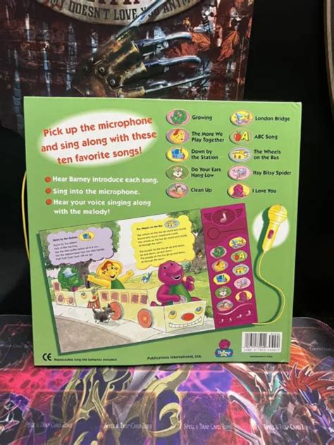 BARNEY SING ALONG Songs Play-a-Song Book + Microphone Tested Working ...