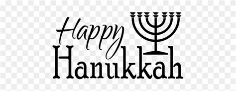 Happy Hanukkah - Happy Hanukkah Black And White - Free Transparent PNG Clipart Images Download