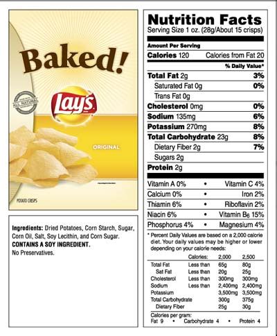 Baked Lays vs Classic Lays Potato Chips « Mr. Johnson's Blog