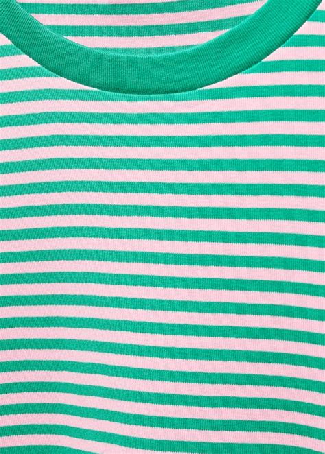Striped short-sleeved t-shirt - Women | Mango USA