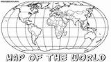 Printable World Map Coloring Page sketch template