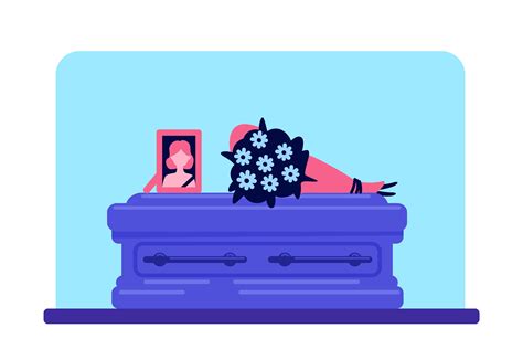 Dead girl coffin and photo 1736395 Vector Art at Vecteezy