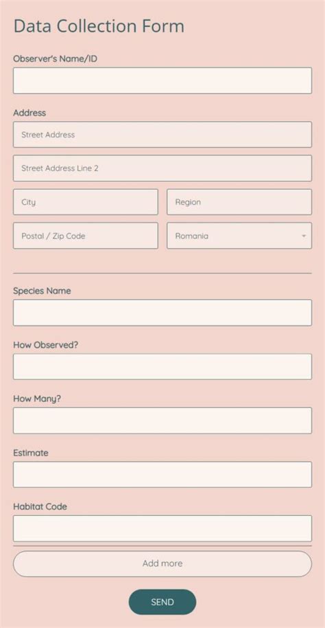 Data Collection Form Template