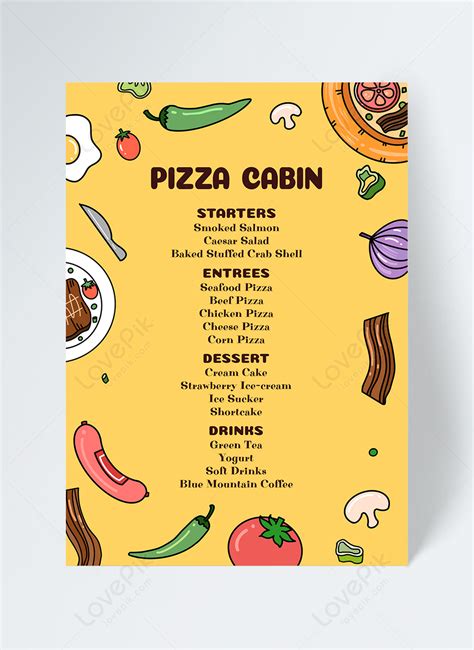 Pizza shop restaurant cartoon menu template image_picture free download 465054581_lovepik.com