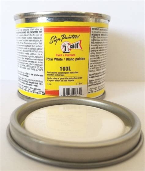 1 Shot 103l 4oz Polar White Lettering Enamel Brush Pinstriping One Shot Paint