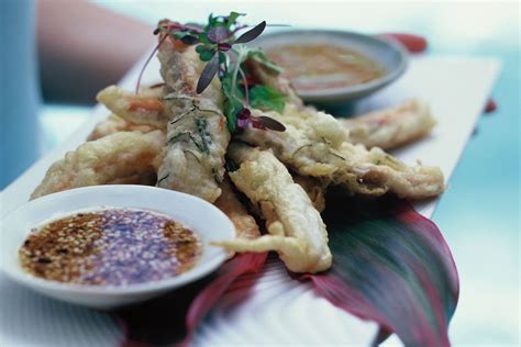 Salmon tempura with two dipping sauces - Recipes - delicious.com.au