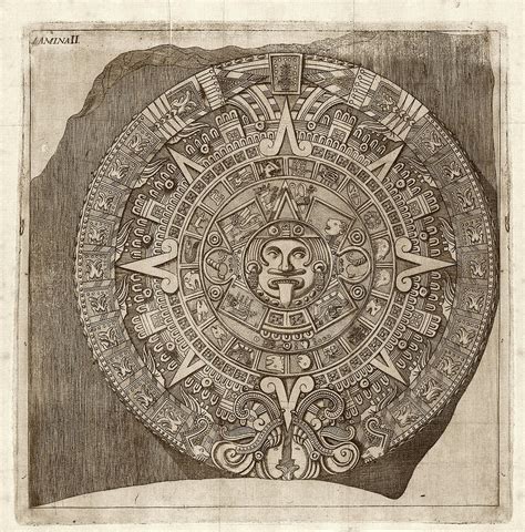 Aztec Calendar Stone Photograph by Library Of Congress - Fine Art America