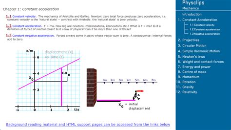 Physclips - Constant Acceleration