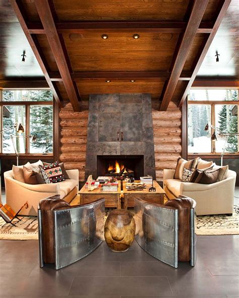 Rustic Living Room Decor Ideas Inspired By Cozy Mountain Cabins | Rustic living room design ...