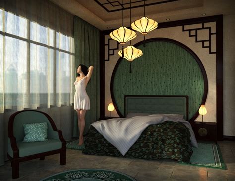 Modern Chinese Bedroom | 3D Models and 3D Software by Daz 3D | Modern chinese bedroom, Asian ...