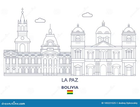 La Paz City Skyline, Bolivia Stock Vector - Illustration of america ...