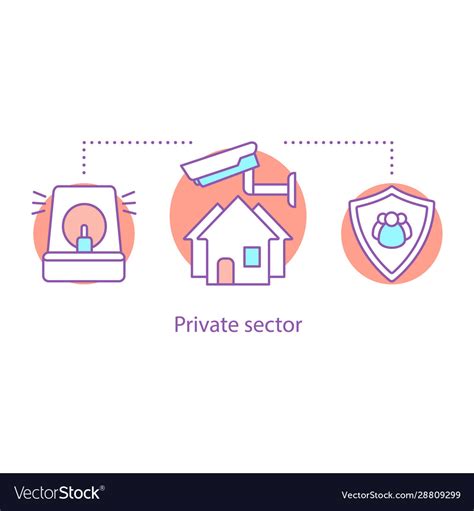 Private sector concept icon Royalty Free Vector Image